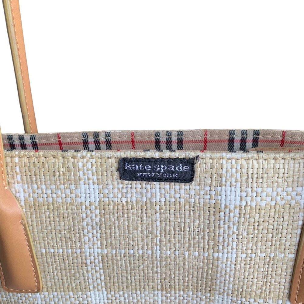 Kate SPADE JUTE BAG PLAID CHECK PRINT - Picture 3 of 11
